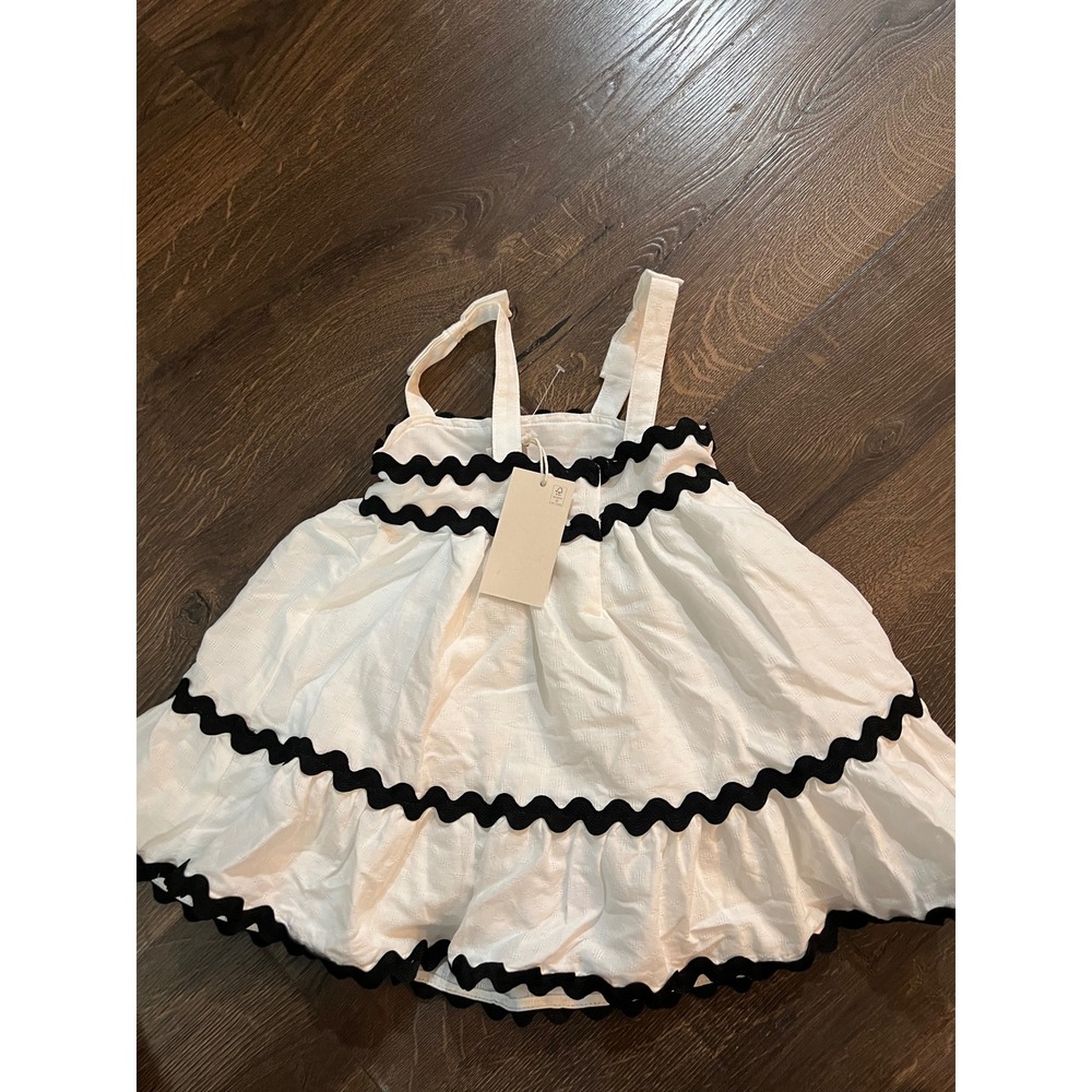 Joie Kids White Tiered Ric Rac Trim Dress 24M Sleeveless Summer Party Dress - Picture 3 of 5